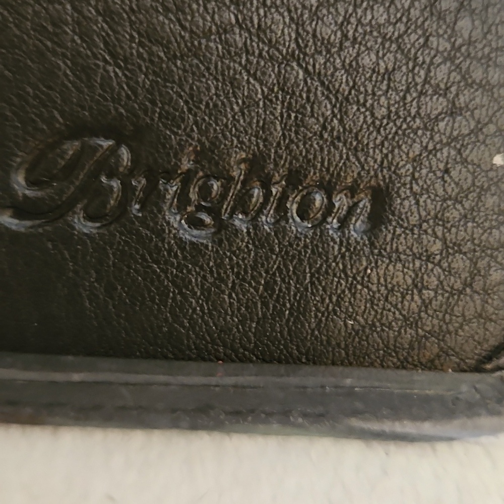 BRIGHTON Pretty Tough Black Leather Studded Checkbook Cardholder Wallet - Picture 8 of 14